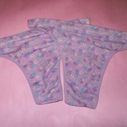 Purple microfiber thong