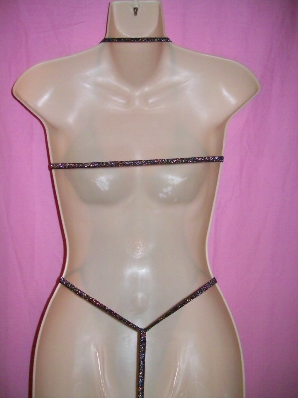 Tease Bodywear Fringe Thong Teddy back