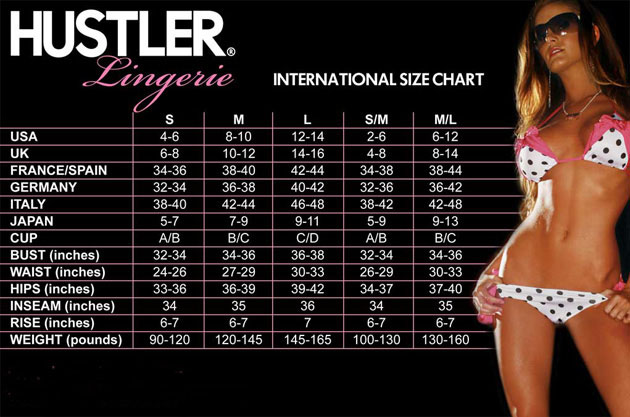 Hustler size chart