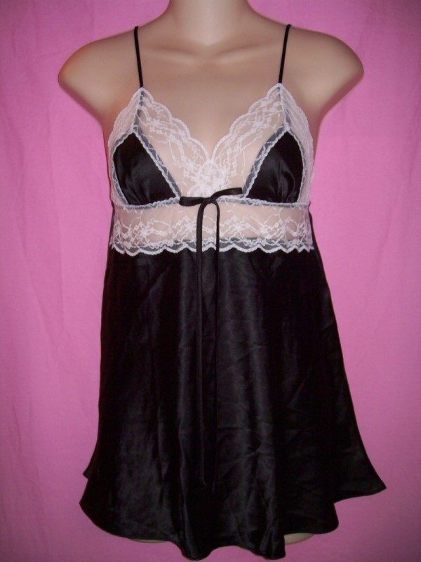 VS_Very_Sexy_Satin_Lace_Babydoll_Black