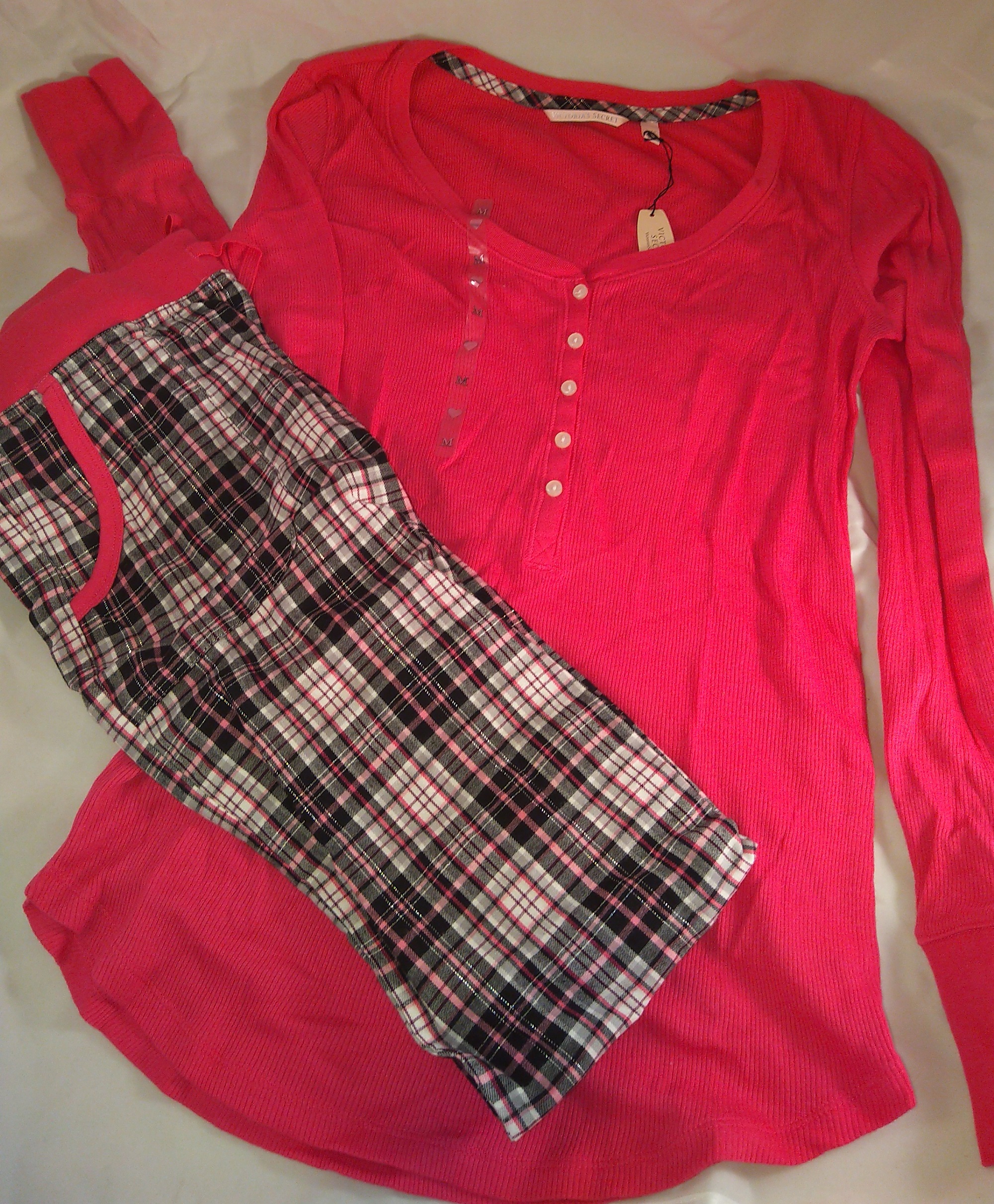 dreamer henley pink plaid