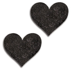 Glitter Lingerie Black Glitter Heart Pasties 31517-BLAC-F